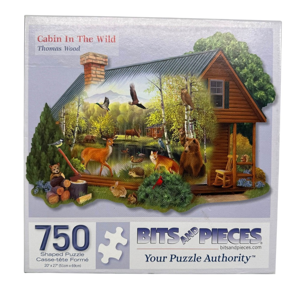 Bits And Pieces Cabin In The Wild 750 Pcs Shaped Puzzle Thomas Wood UNCOUNTED